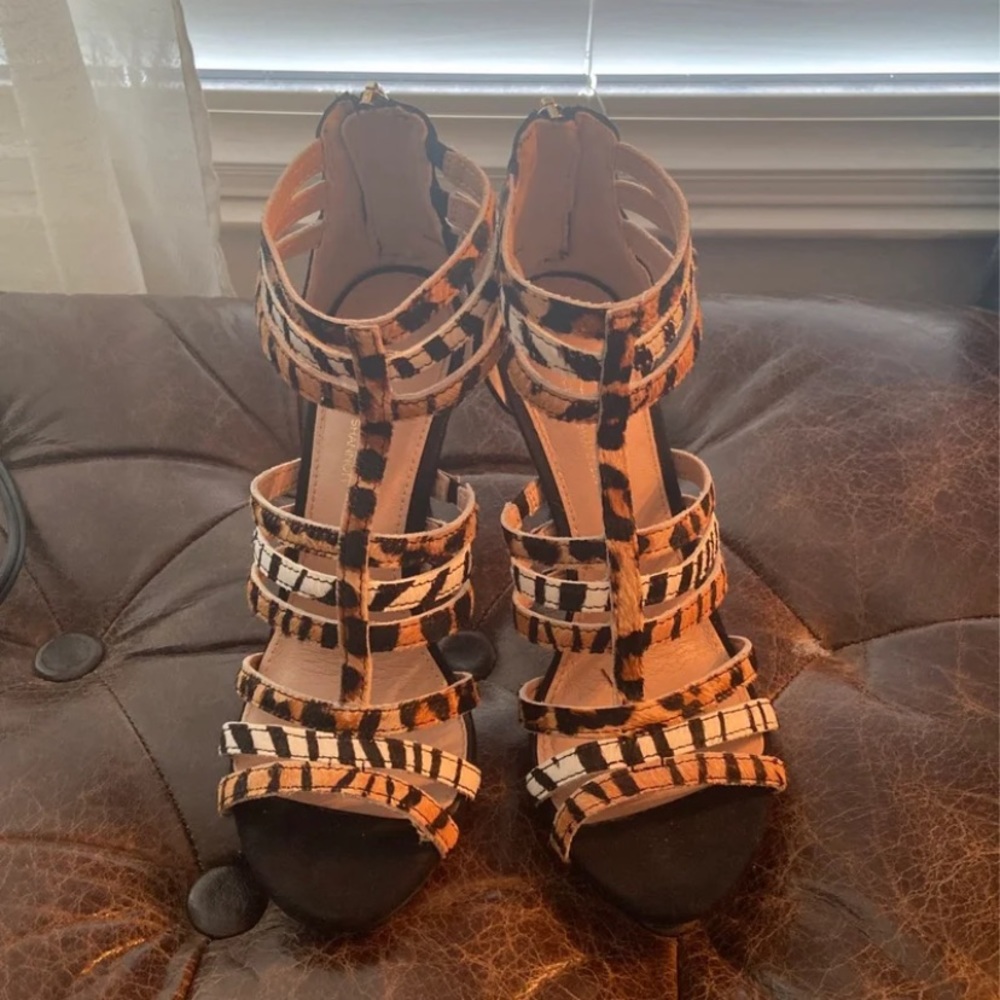 Multi-animal print strappy heels - Picture 1 of 4